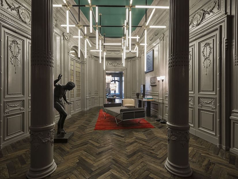 Statue in Palazzo Prive lobby area at Fendi Private Suites