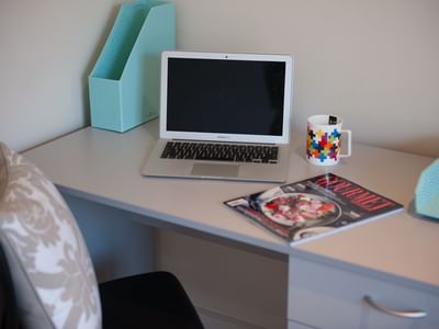 Student Living Edge Apartments – Gray Street Building - Typical study desk & chair in every bedroom