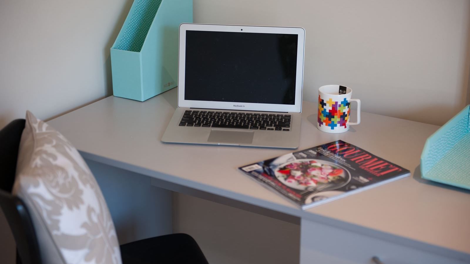 Student Living Edge Apartments – Gray Street Building - Typical study desk & chair in every bedroom