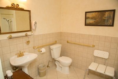 Interior view of Accessible bathroom at Horton Grand Hotel