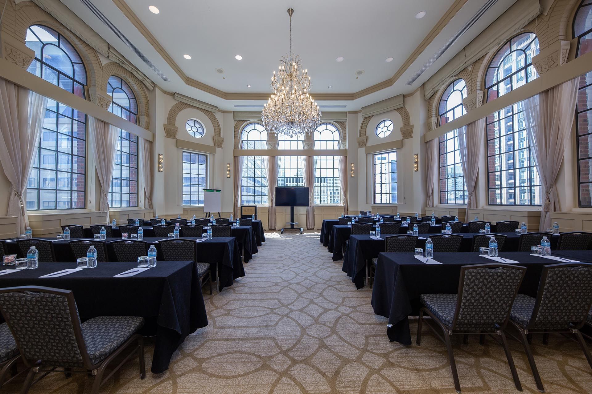 Classroom-style seating in a Ballroom at Warwick Allerton