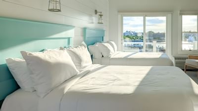 Harborside large twin beds in Corner Suite at Falmouth Tides