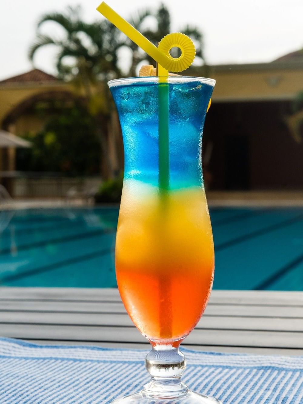 Tropical cocktail at Pool Bar poolside at Lake Victoria Serena Golf Resort & Spa in Kampala.