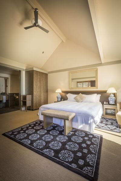 Bedroom of Ocean View King at Heritage House Resort