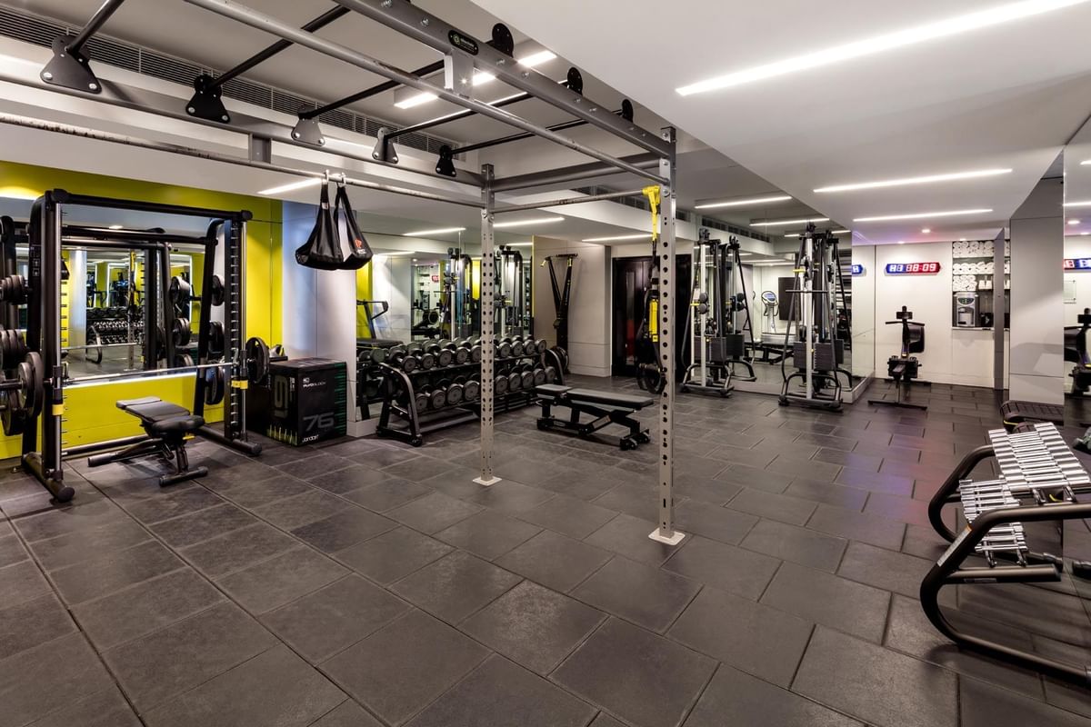 Treadmills in May Fair Gym at May Fair Hotel London