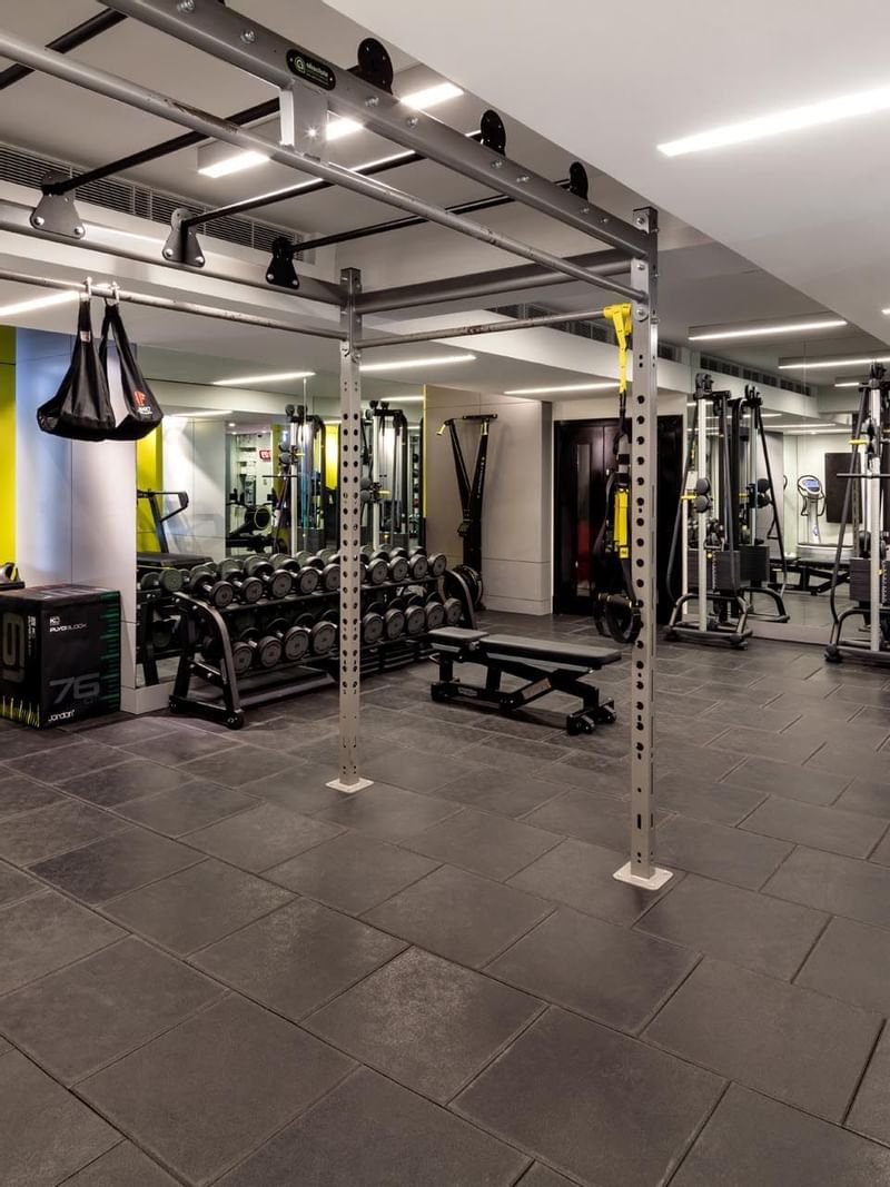 Fully equiped gym at The May Fair Hotel London