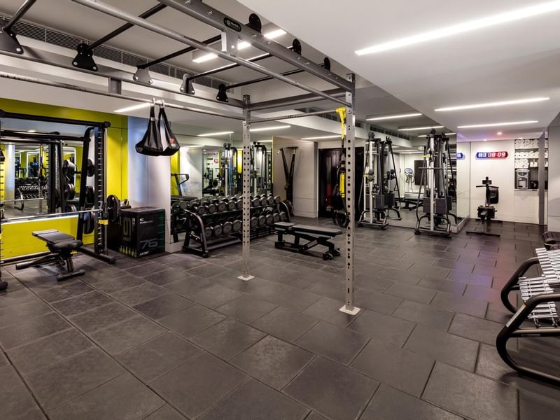 Fully equiped gym at The May Fair Hotel London