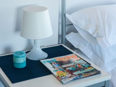 Typical bedside table - purchase hotel quality linen via our online shop, Your Shop
