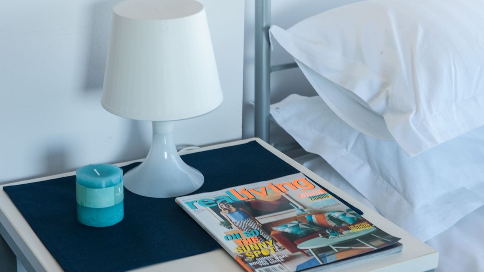 Typical bedside table - purchase hotel quality linen via our online shop, Your Shop