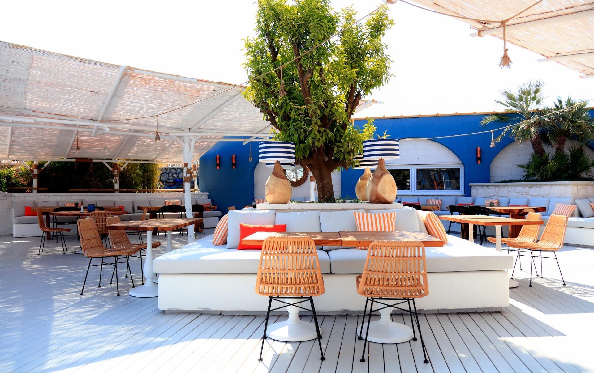 Outdoor dining area at Design Plus Seya Beach Hotel