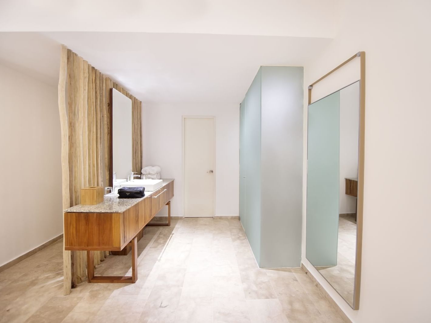 Bathroom vanity & cubical in Casita at The Explorean Cozumel