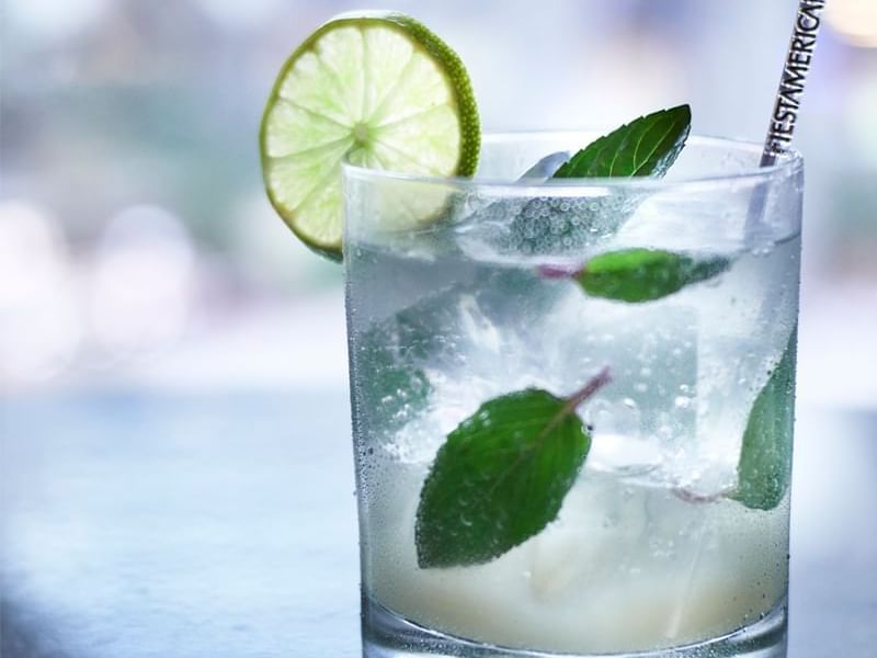 Close-up of a Mojito served in the Pool Bar at Live Aqua Resorts and Residence Club
