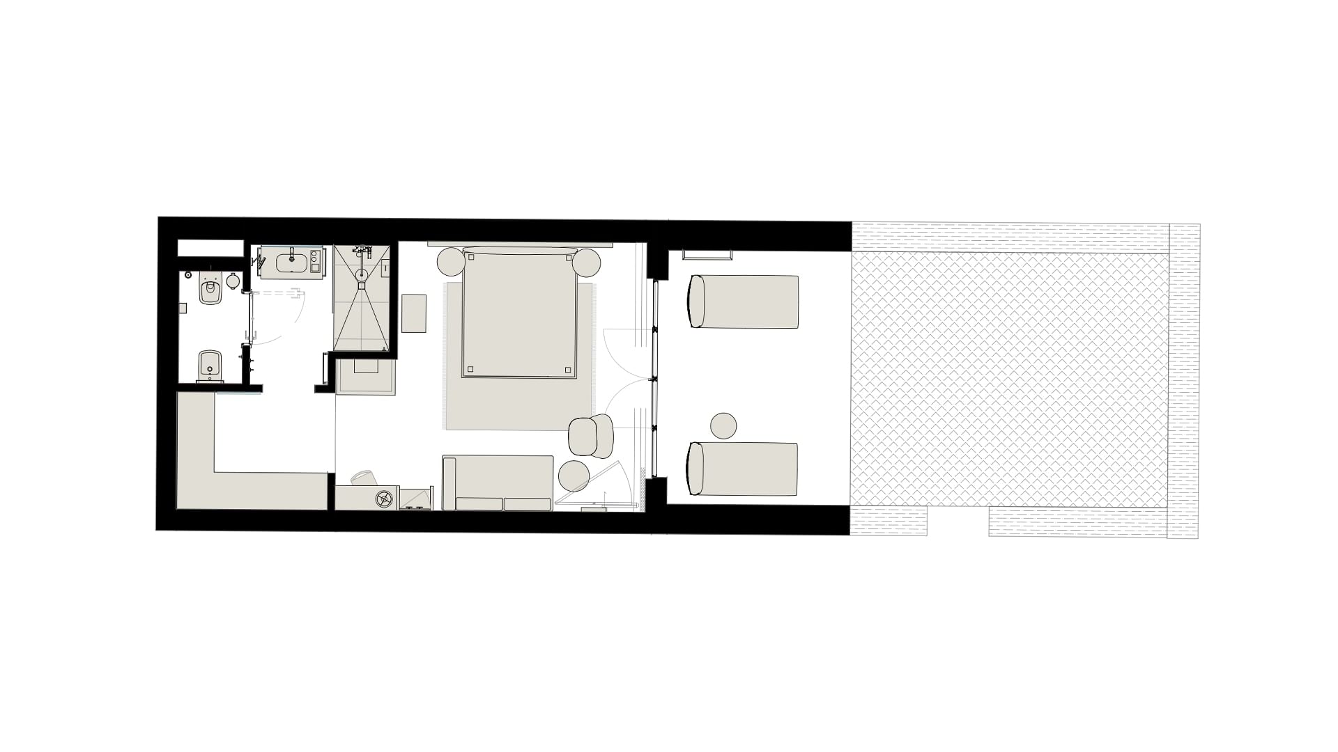 Grundriss der Garten Villa im Falkensteiner Family Resort Sicily in Licata.