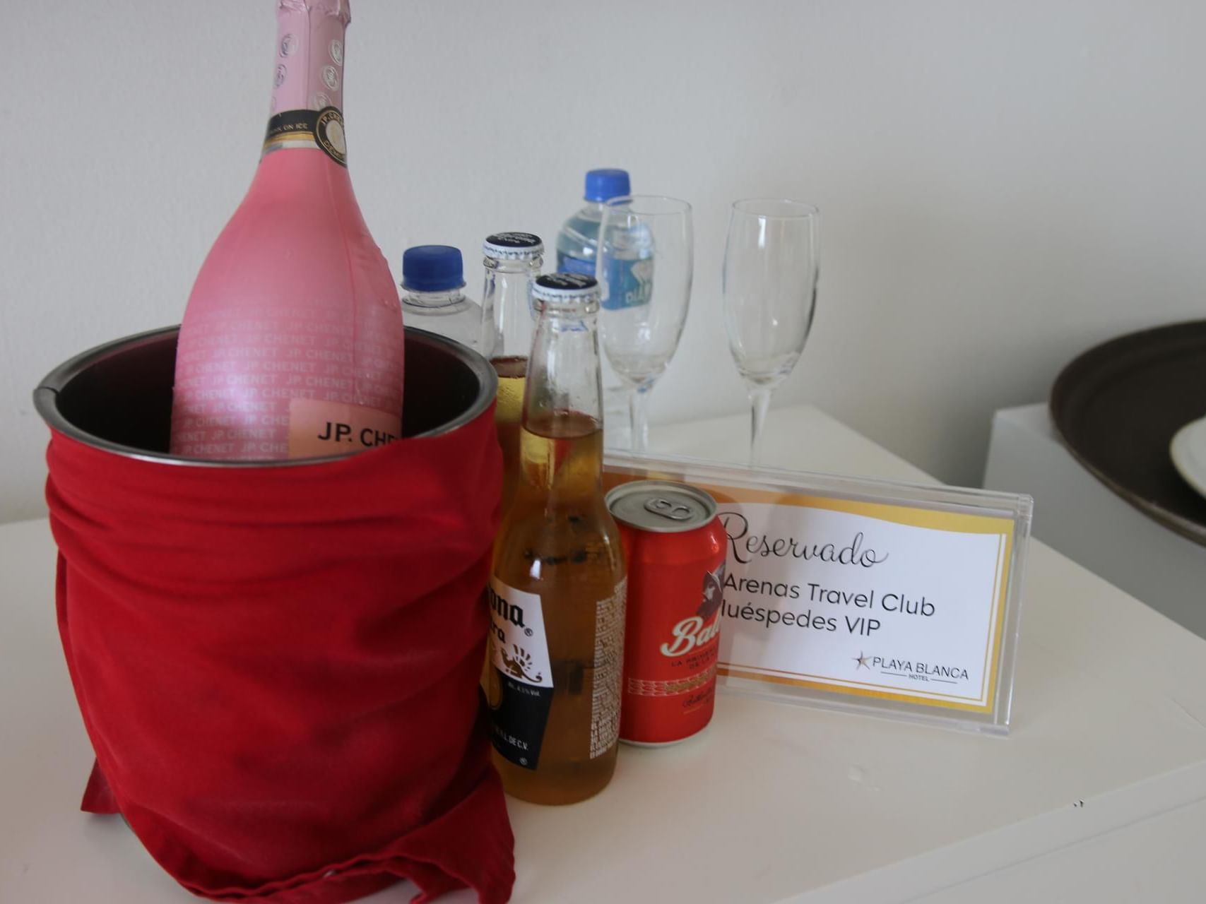 Refreshments in Sea View Club Arenas Room at Playa Blanca
