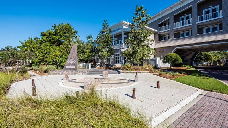 Sundial-shaped architecture at Watersound Inn