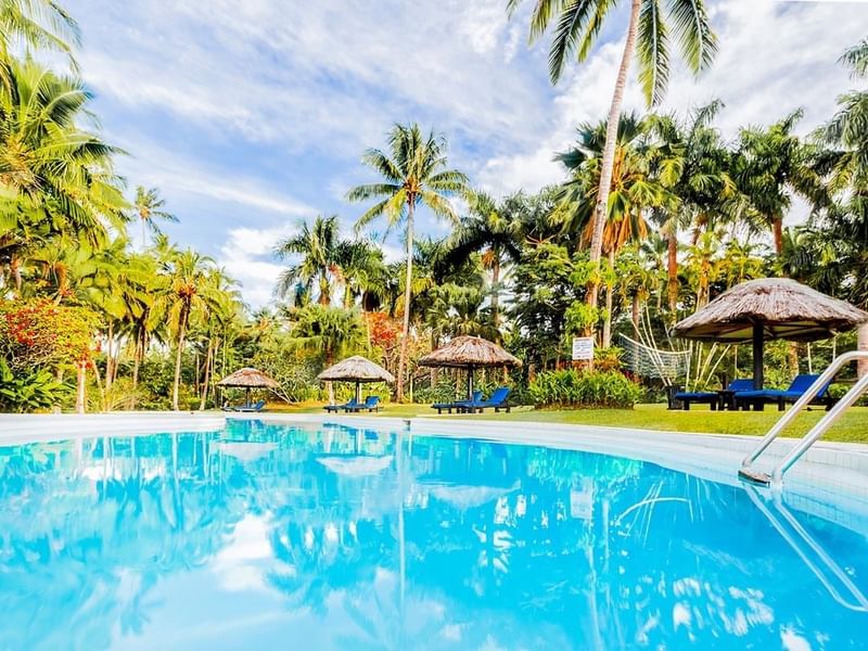 Landscape view of the pool at Tambua Sands Beach Resort