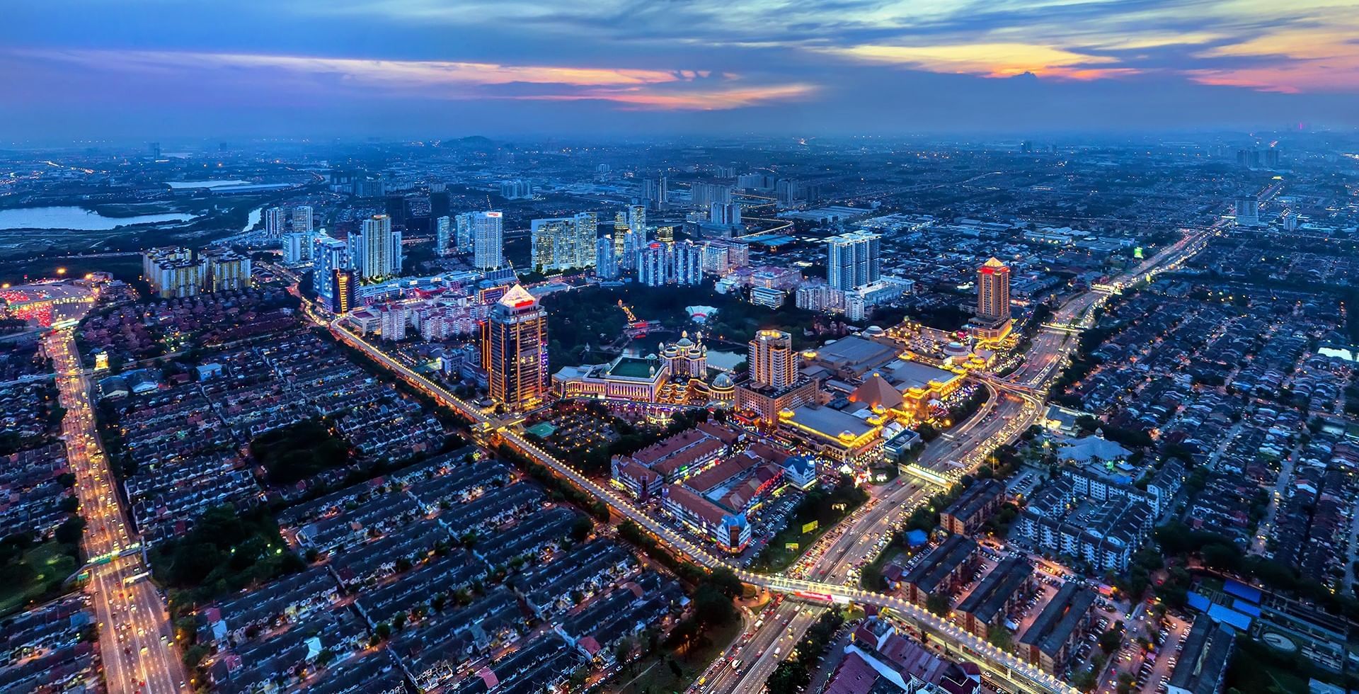 Aerial view of Sunway City Kuala Lumpur