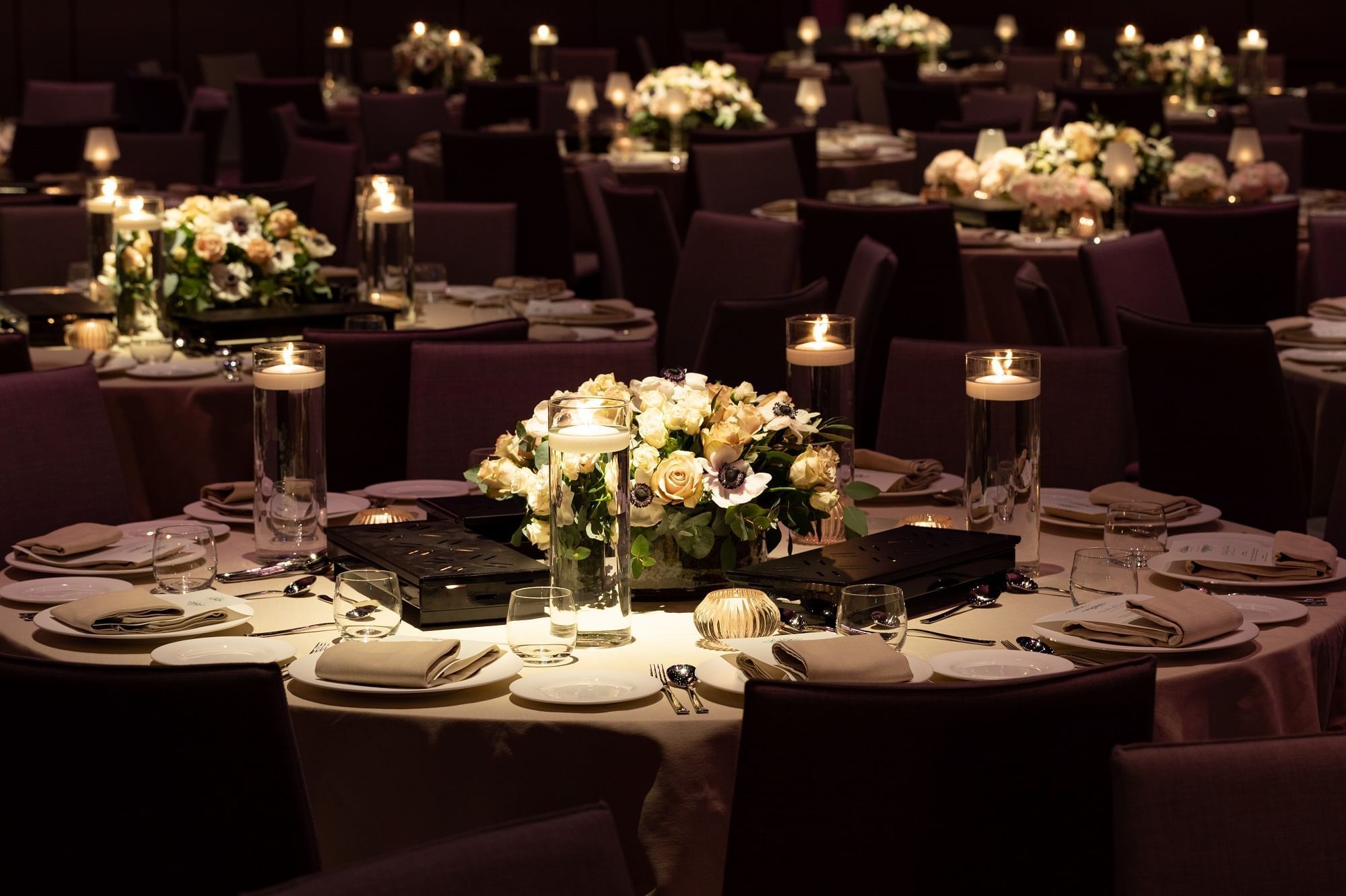 Wedding Gold Silver White Decoration in the Ballroom at The Londoner