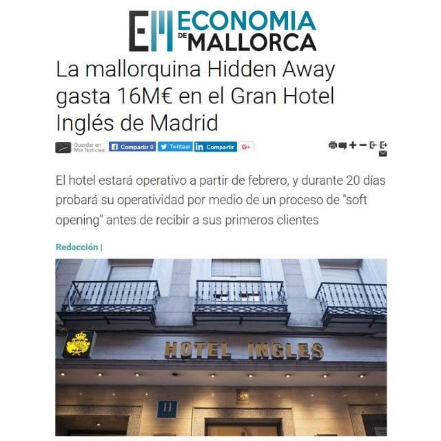 Gran Hotel Inglés en Economía de Mallorca