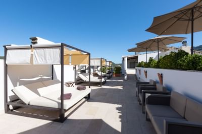 Erfrischender Pool mit Bergblick Tramuntana - Penthouse-Pool
