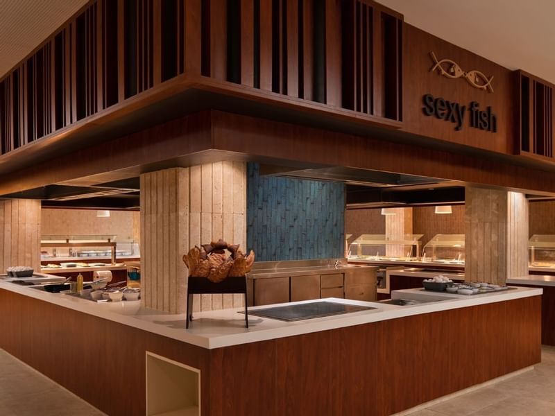 Buffet counter area in Liberi at Live Aqua Resorts