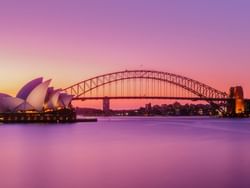 sydney harbour bridge at sunset