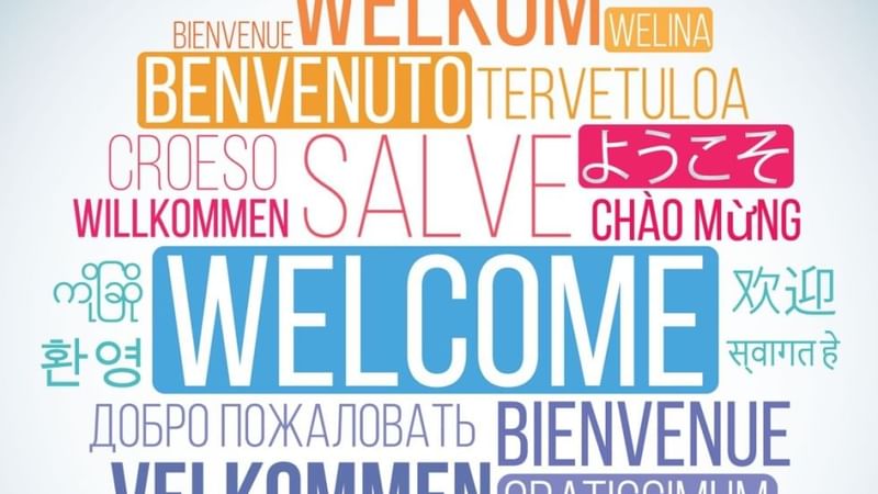 Welcome in Multiple languages banner used at Sunway Hotel Seberang Jaya