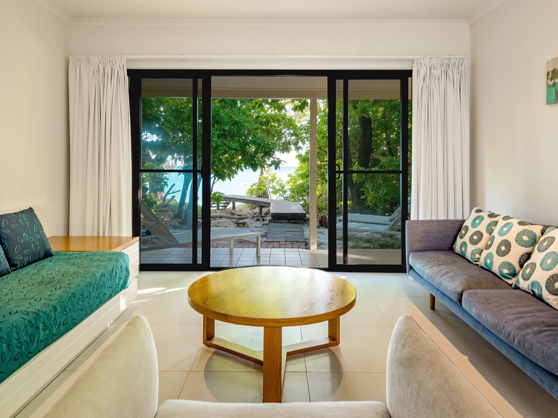 Living space in the Beach House at Heron Island Resort