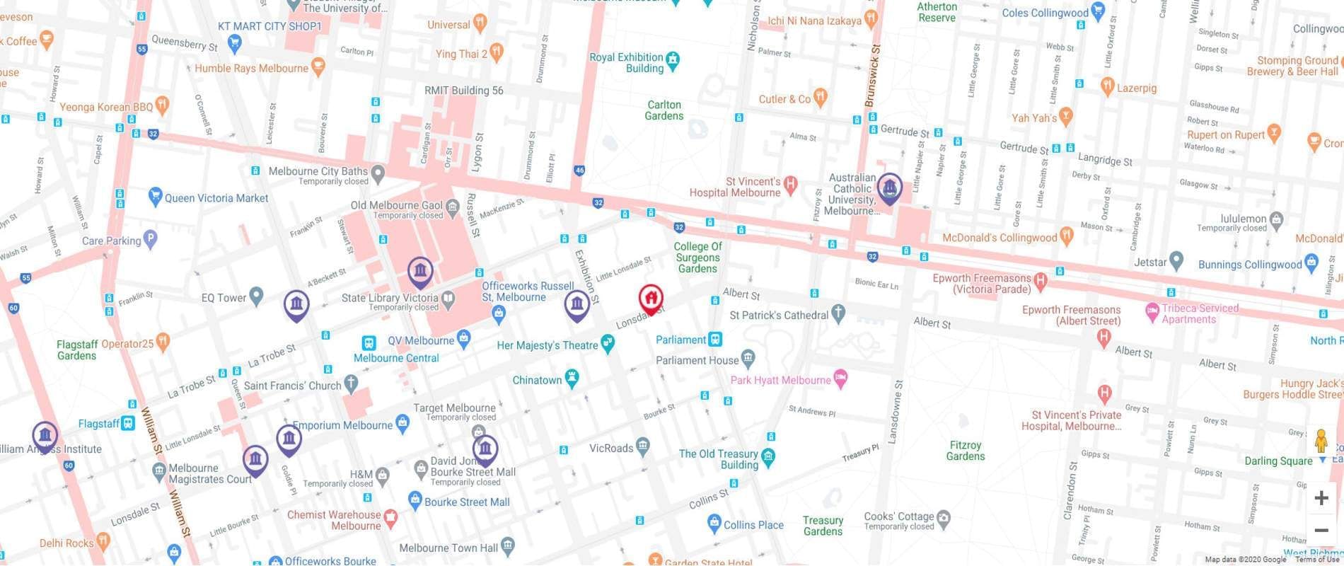 Student Living on Lonsdale Map