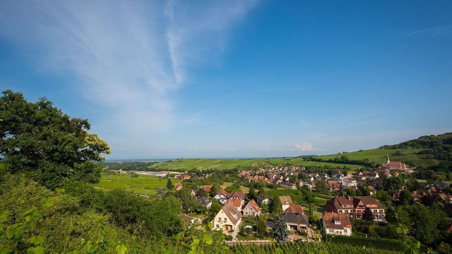 Panorama view from a balcony at Originals Le Kastelberg