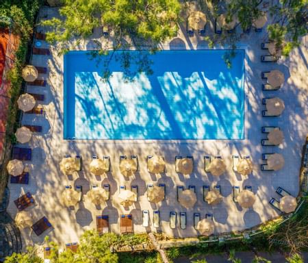 Aerial view of the swimming pool at Marmaris Bay