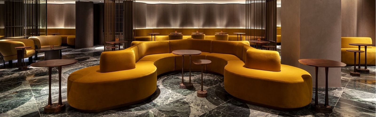 Concept design of Green Room lounge area at The Londoner Hotel