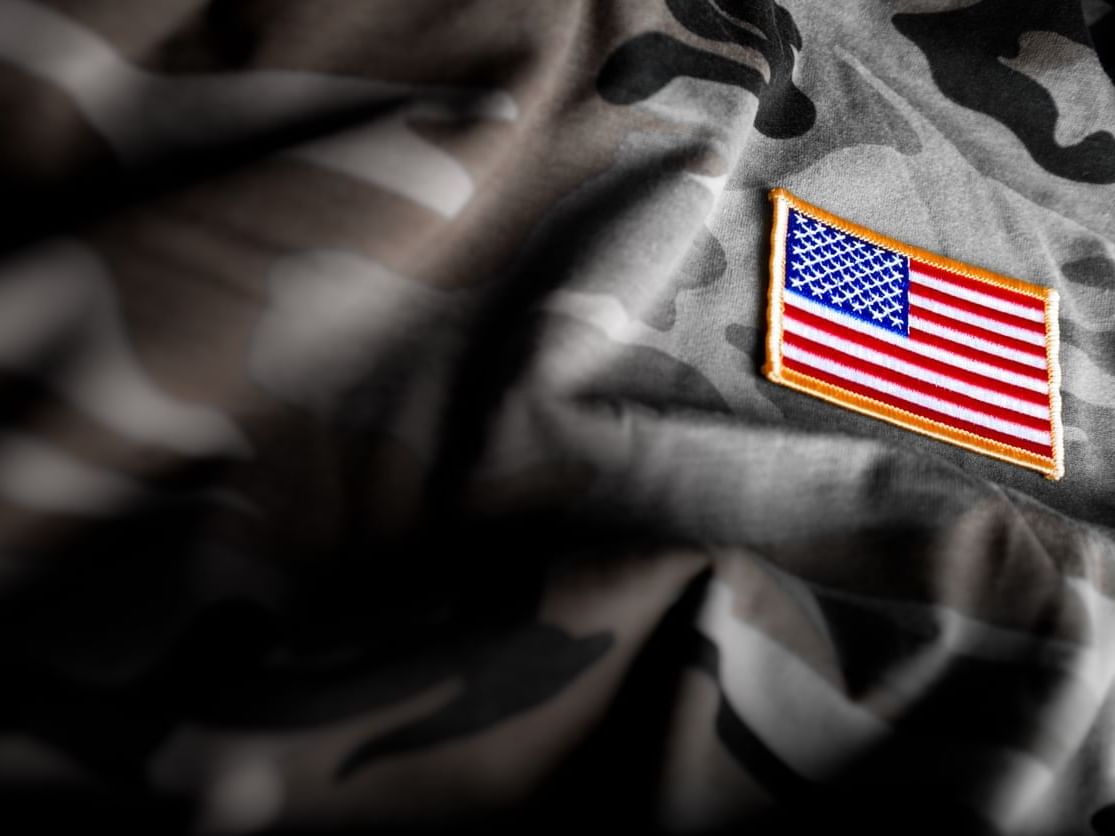 Close-up of Military flag at Sunseeker Resort