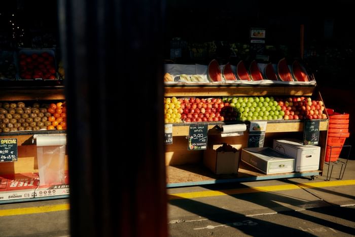 Fresh fruits on South Melbourne Market near The Kinson