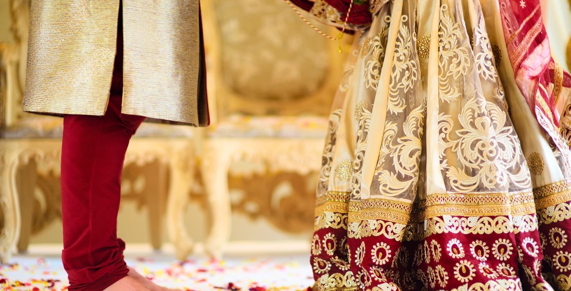 Hindu weddings at Easthampstead Park featuring bride & groom just married in Berkshire
