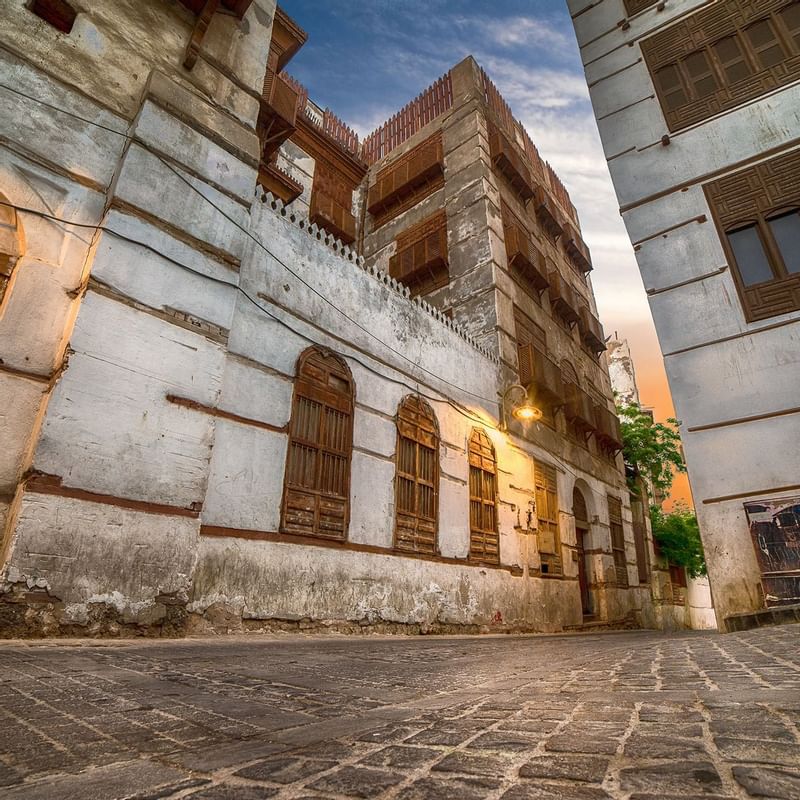 Jeddah Historic city featuring weathered buildings with wooden windows near Warwick Hotels and Resorts