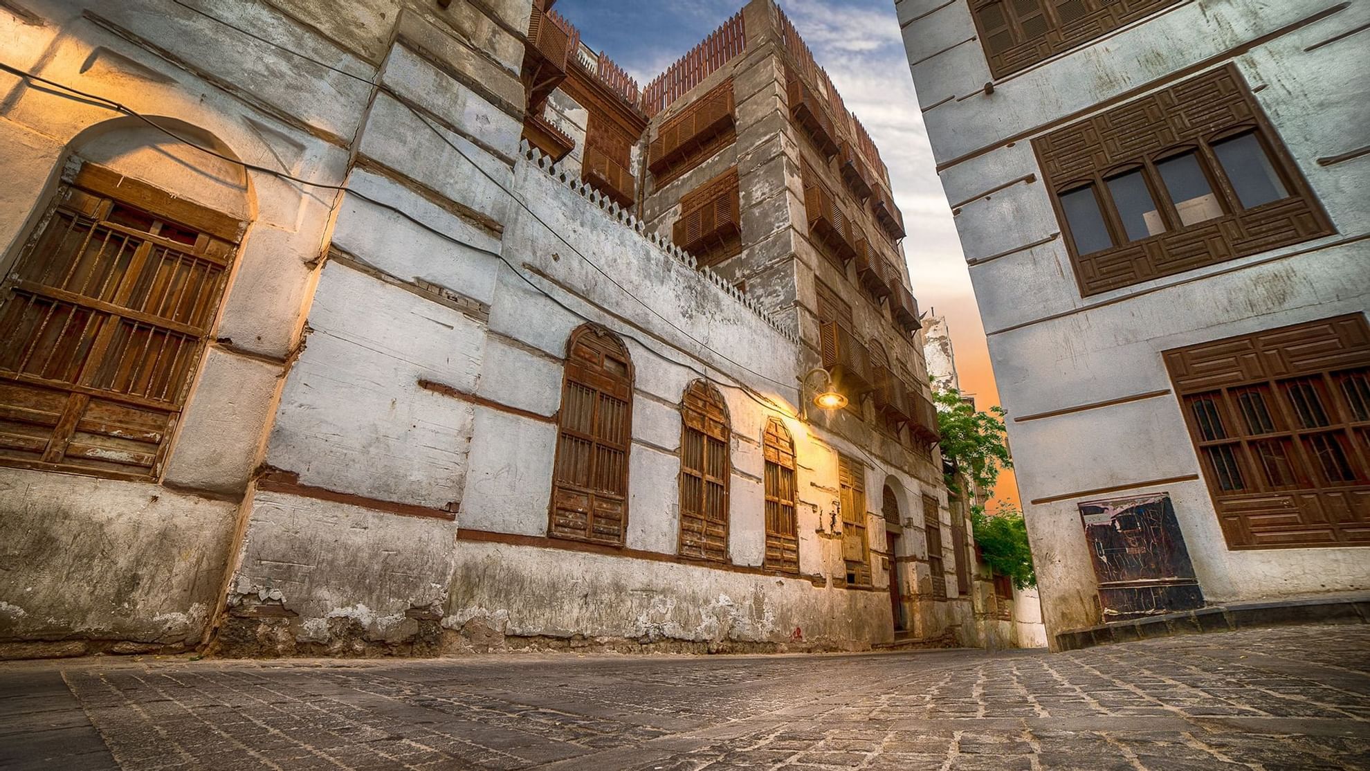 Jeddah Historic city featuring weathered buildings with wooden windows near Warwick Hotels and Resorts