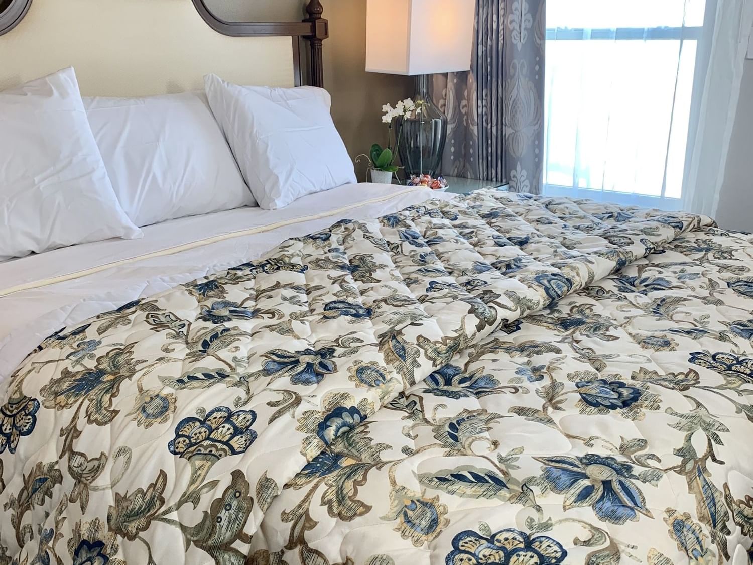 Bedroom arrangement in King Suite at The Lighthouse Inn