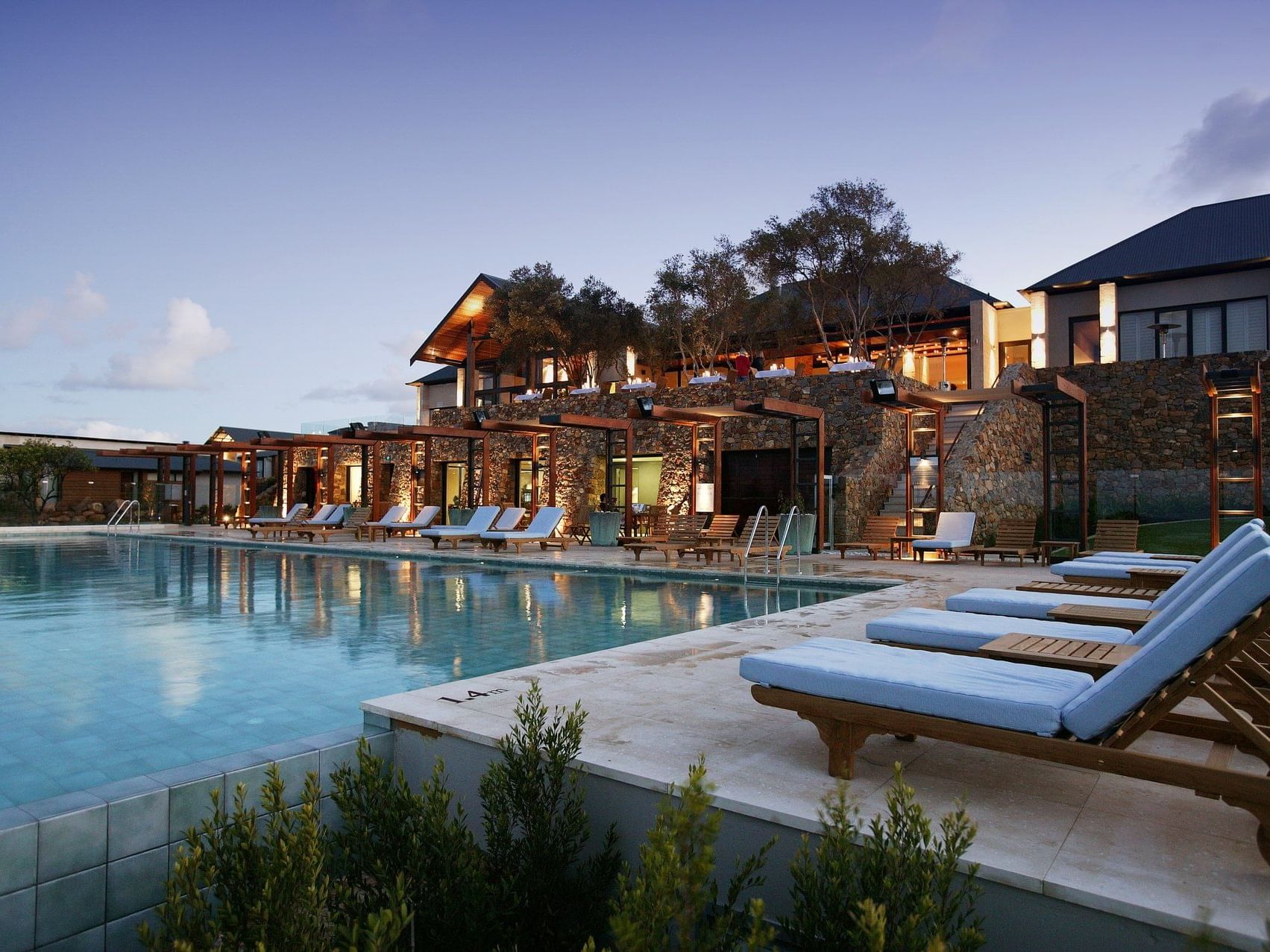 Close up of the lounge by the pool at Pullman Bunker Bay Resort