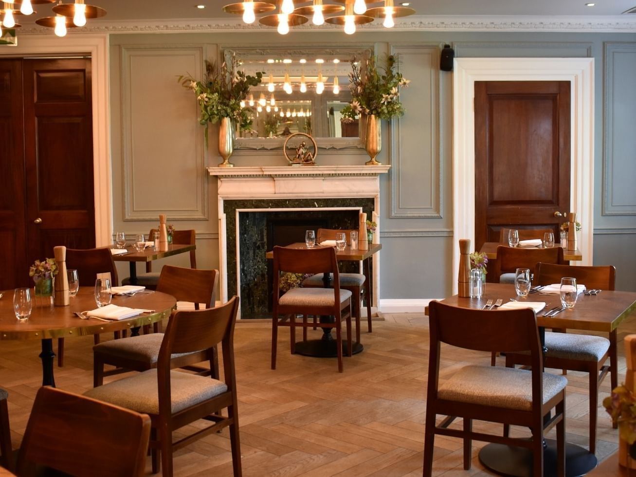 Well-arranged dining area in Hill Restaurant at Gorse Hill