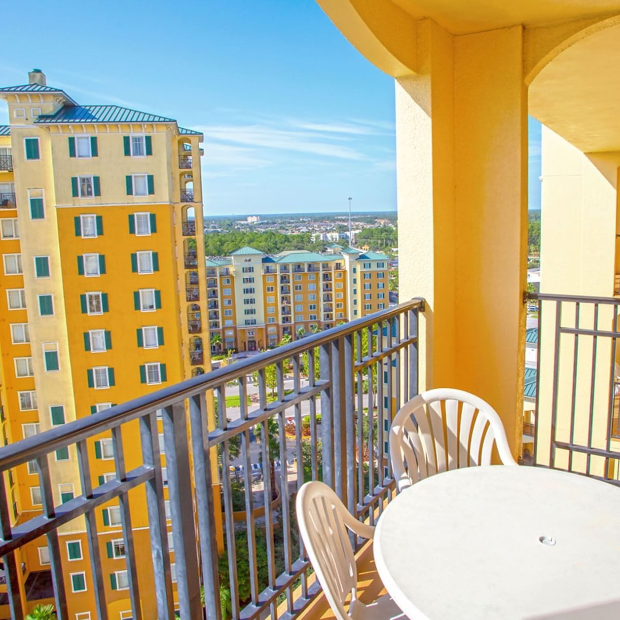 Balcony with terrace overlooking the city in 4 Bedroom 4 Bath Standard Suite at Lake Buena Vista Resort Village & Spa