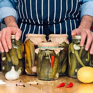 artisanal doing pickles jars