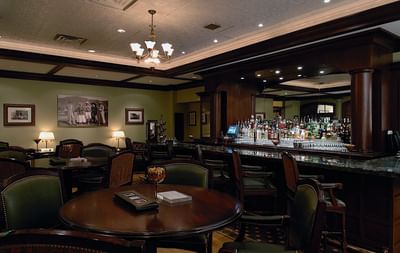 Lounge seating and bar