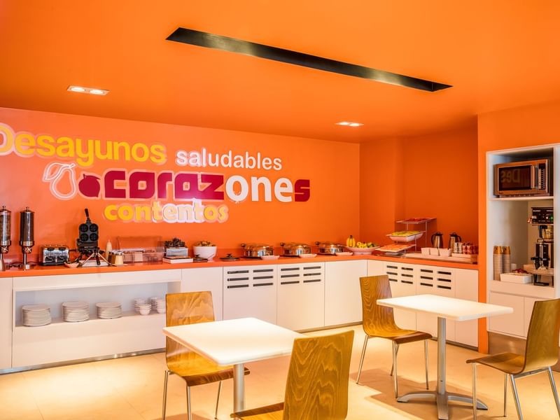Interior of the dinning area in a breakfast room at One Hotels
