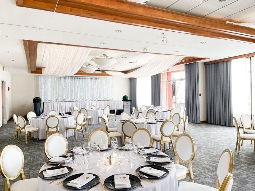 Banquet set-up in the Ballroom at Manteo Resort Waterfront