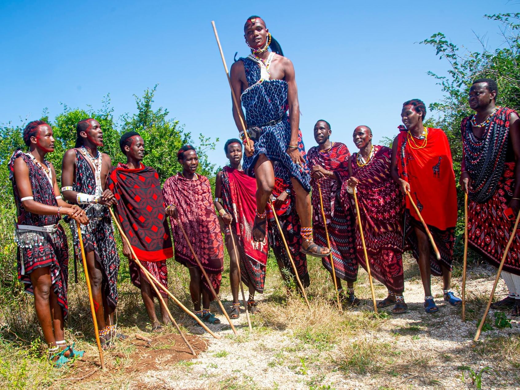 Maasai people in Show near SafiraBlu Luxury Resort & Villas