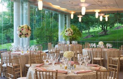 Tables set up for a wedding at Mt. Washington Conference Center