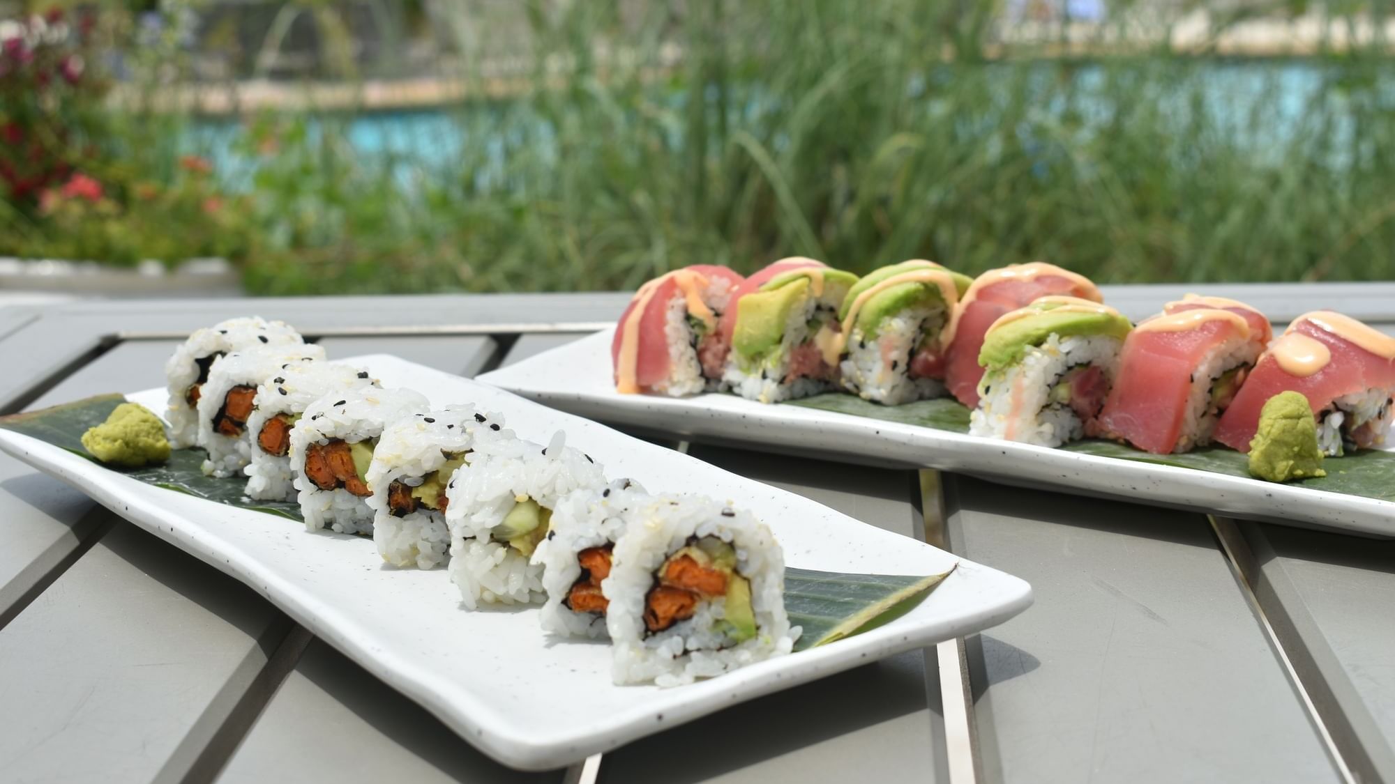 Beach Break Grill's Spicy Dunes and Welcome Californians sushi rolls