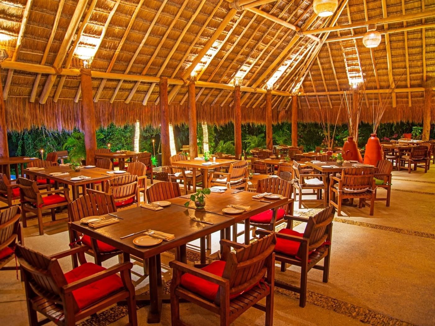 Dining area at La palapa restaurant in The Explorean Kohunlich