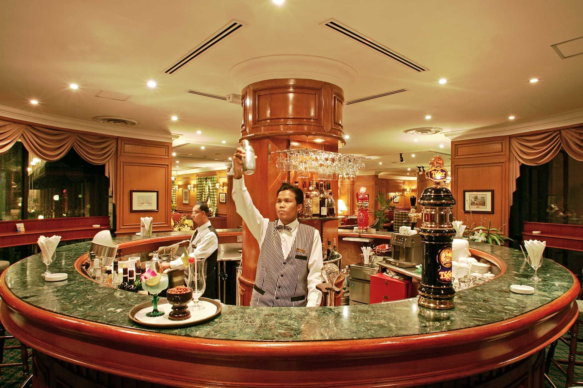 Bar counter in the The Lobby Lounge area at Sunway Hotel Phnom Penh